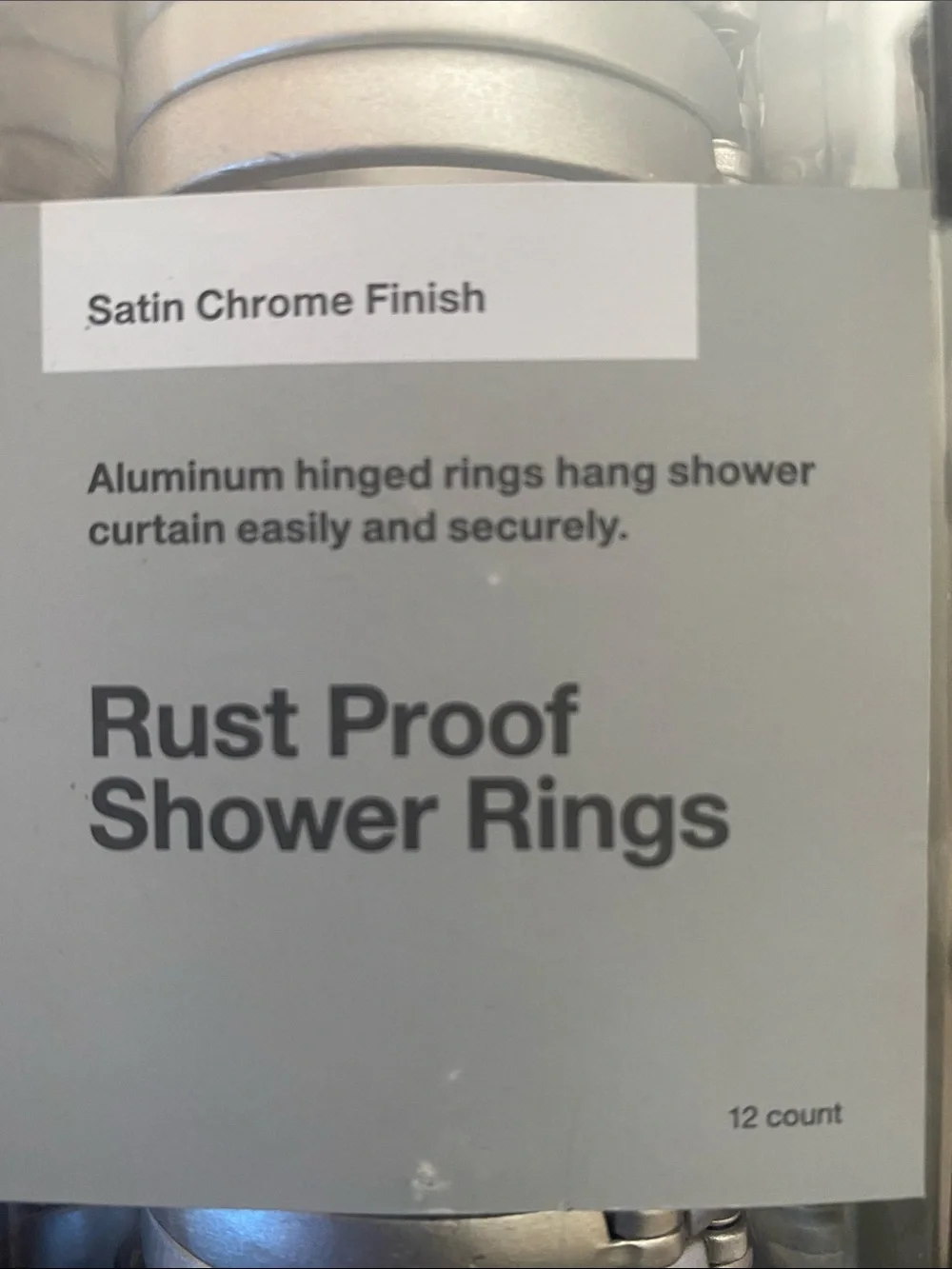 Target Satin Chrome Finish Rust Proof Shower Rings - Silver